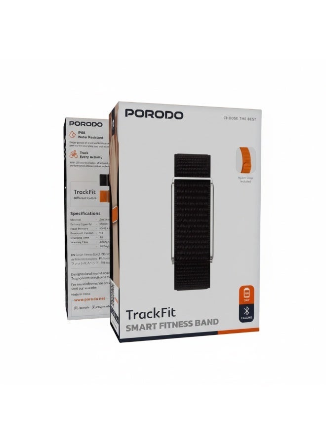 بورودو سوار بورودو تراك فيتTrack Fit الذكي بسوار اسود- لتتبع اللياقة البدنية - مقاوم للماء IP68، بطارية تدوم 30 يوماً، أكثر من 120 وضعاً رياضياً، بلوتوث 5.4 - يتضمن حزام إضافي برتقالي. - Image 3